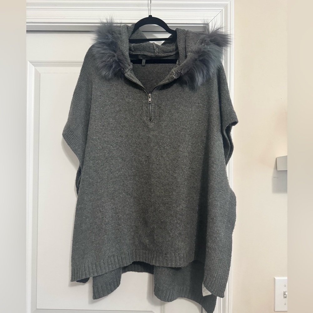 Maude Vintage gray poncho sweater